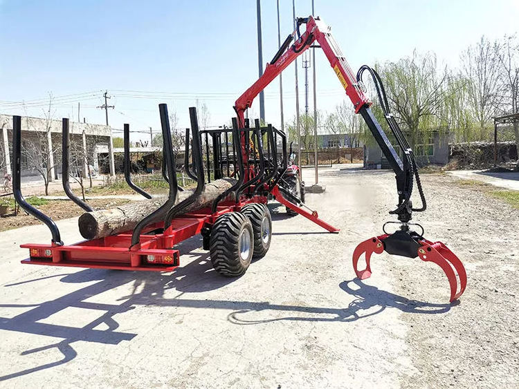 Professional with crane dump loader timber crane atv trailer log atv log trailer with crane made in China