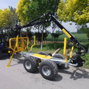 Professional with crane dump loader timber crane atv trailer log atv log trailer with crane made in China