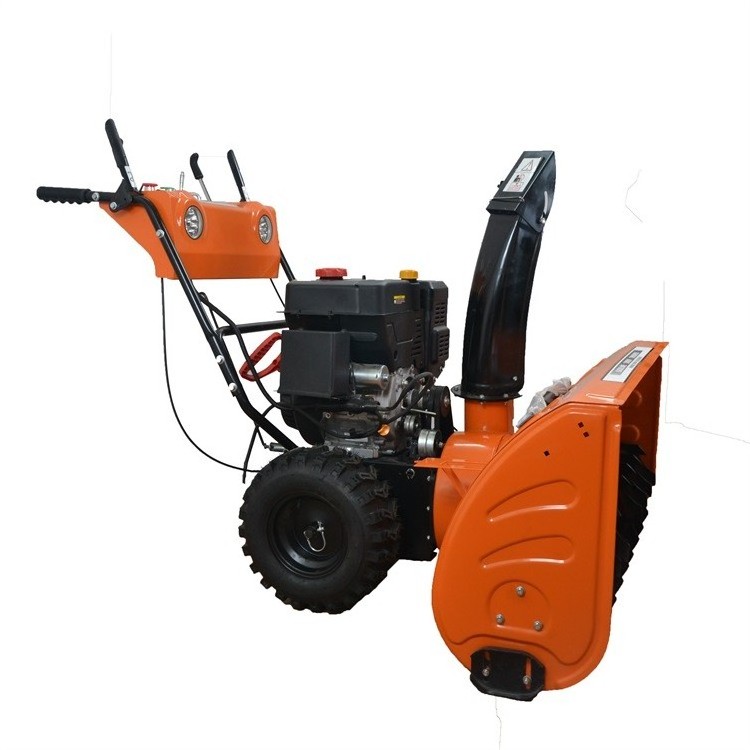 Gasoline snow blower with brush engine gas walk behind plow