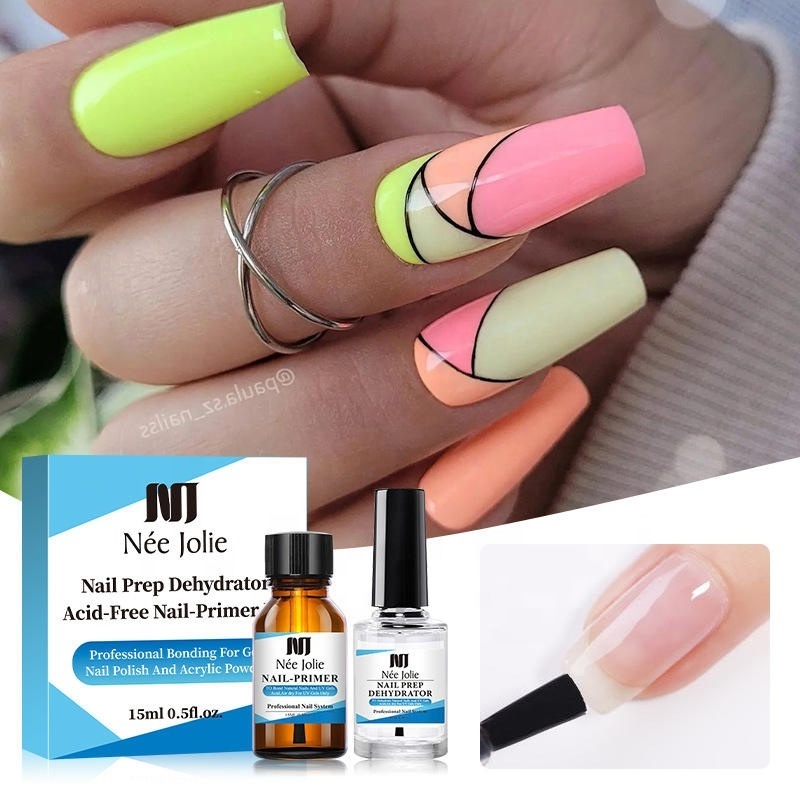 Wholesale 2 PCS/Set nail prep dehydrator and ACID-FREE Primer Acrylic UV Gel Base Coat Primer Air Dry nail art primer