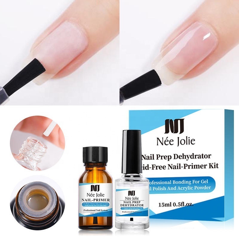 Wholesale 2 PCS/Set nail prep dehydrator and ACID-FREE Primer Acrylic UV Gel Base Coat Primer Air Dry nail art primer