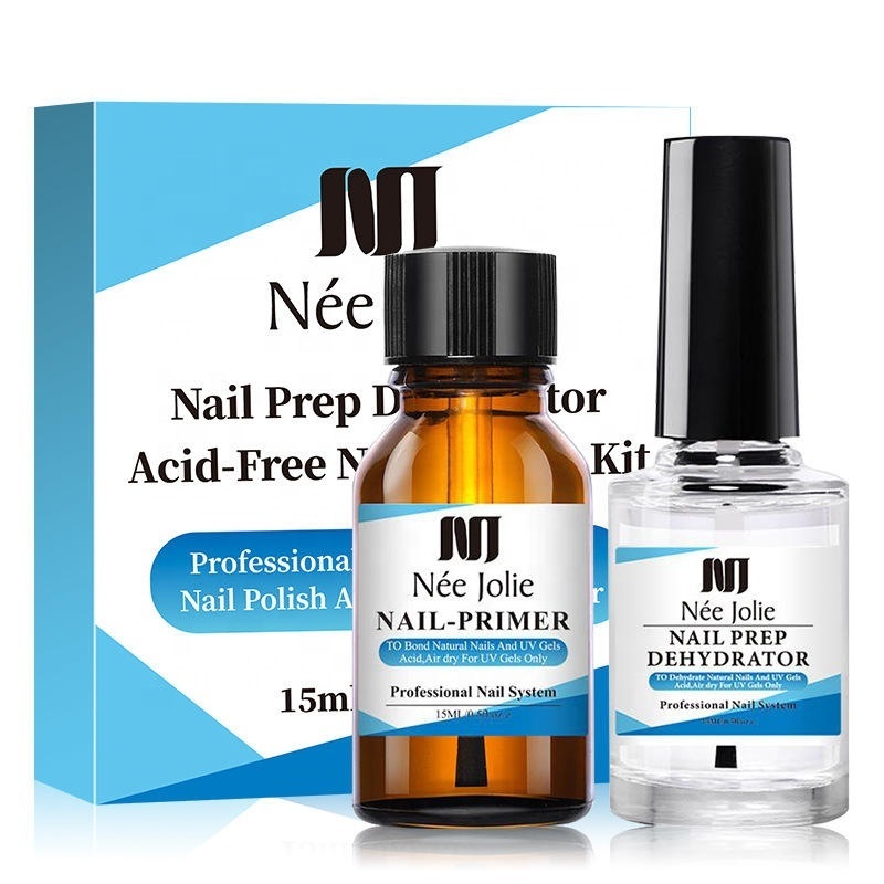 Wholesale 2 PCS/Set nail prep dehydrator and ACID-FREE Primer Acrylic UV Gel Base Coat Primer Air Dry nail art primer