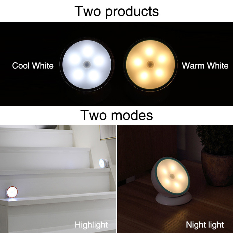 Wireless Smart Motion Sensor Night Light USB Rechargeable Wall Lights For Wardrobe Hallway Bathroom Bedroom Balcony Lighting