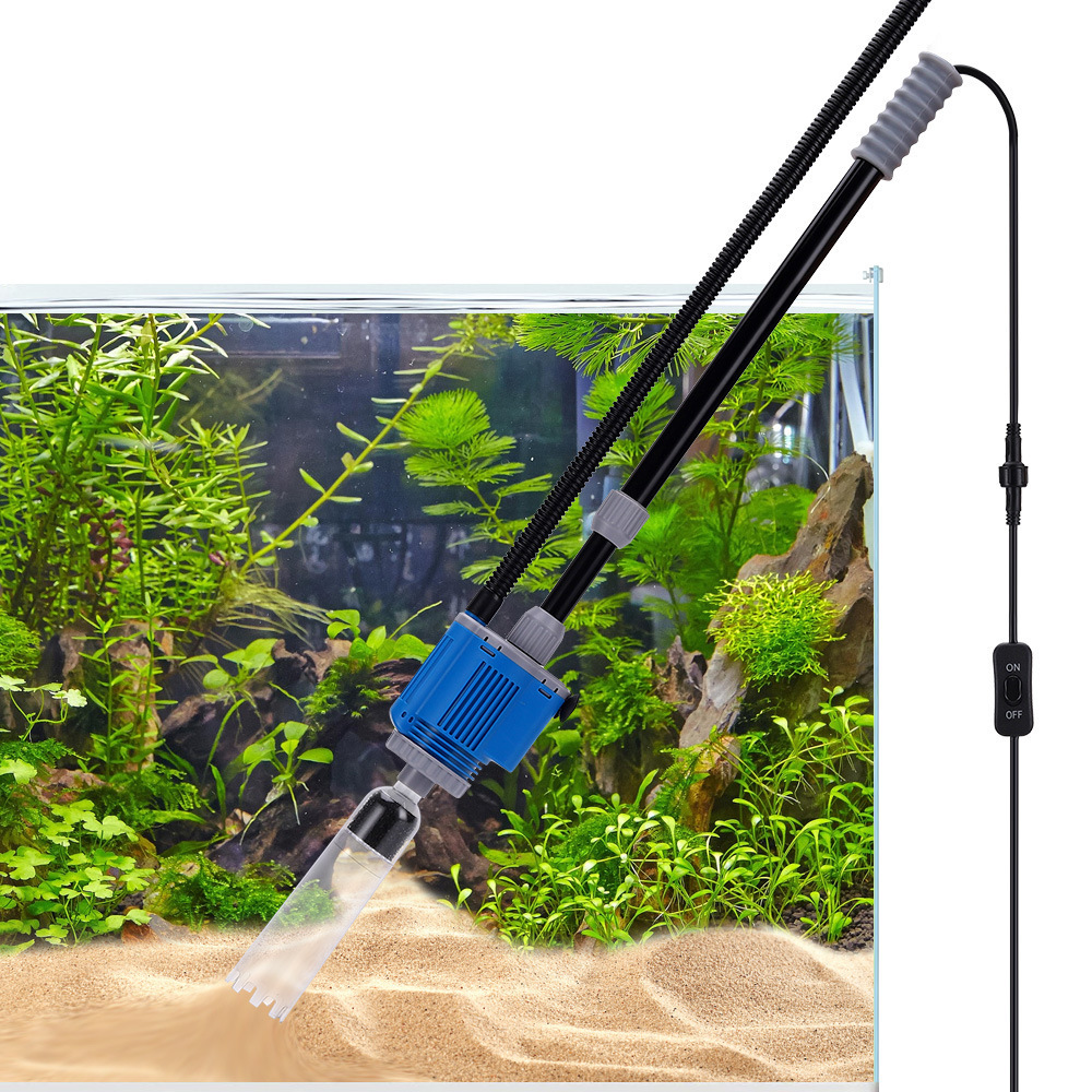 Aquarium Fish Tank Electric Water Changer Pump Small Sewage Suction Machine Washing Sand Suction Water Fish Poop Cleaner Tool