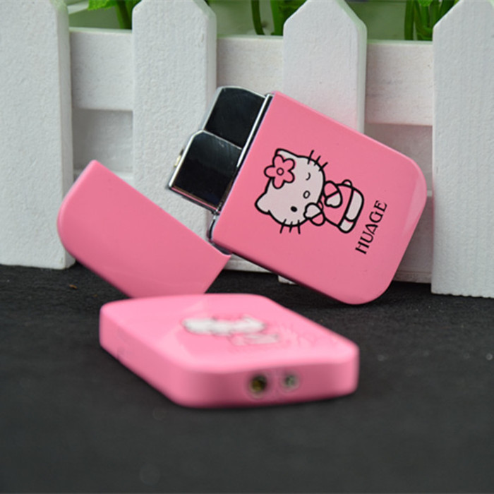 Pink Hello Kitty Lighter Windproof Pink Flame Cute Lighter for Girls