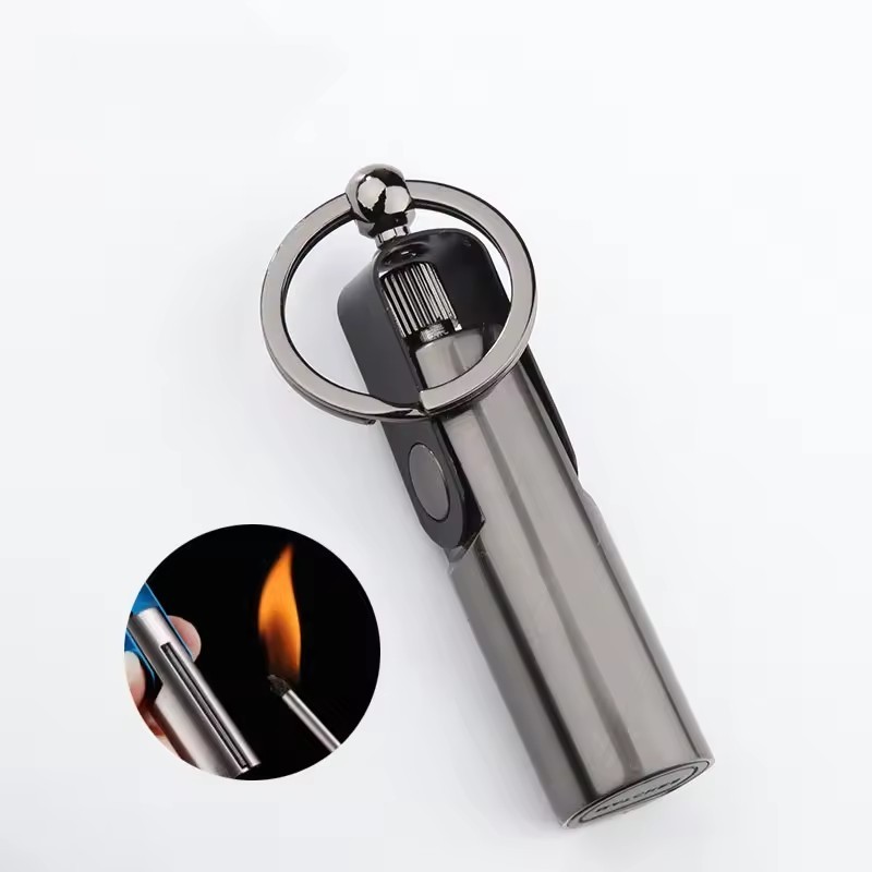 Wholesale customized waterproof match lighter outdoor portable keychain retro kerosene lighter