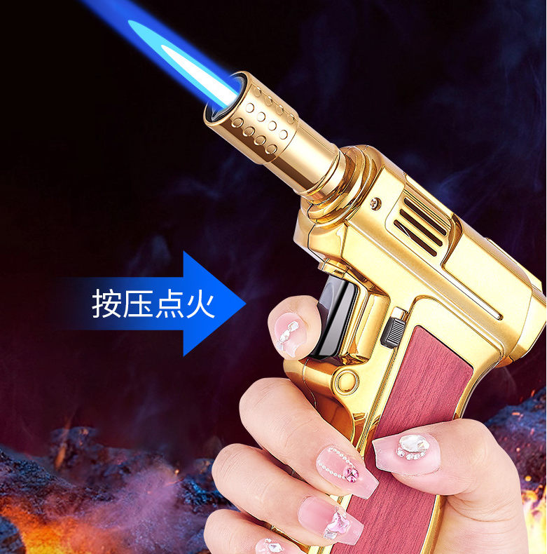 Wholesale Customized Logo Printed Refillable Butane Gas Jet Flame Lighter For Cigarette Smoking