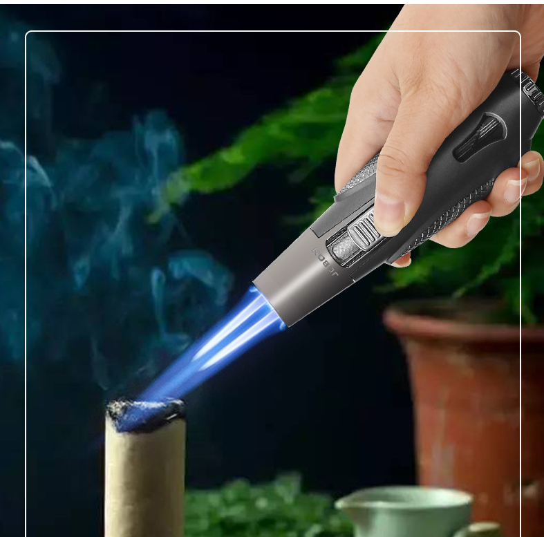 Wholesale Portable Metal Flame Gun BBQ Heating Ignition Butane Refillable Camping Welding Gas Torch Lighters Custom Logo