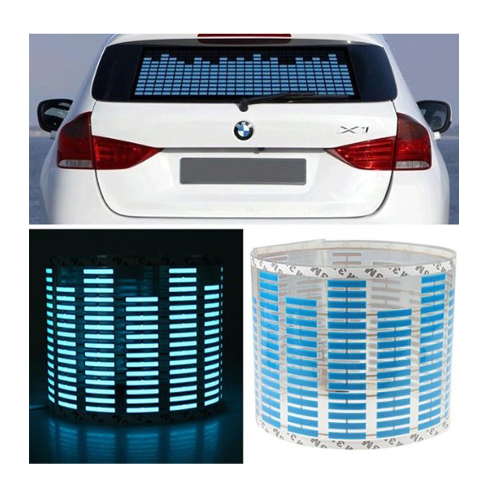 Sound Music Beat Activated Car Sticker Equalizer Rhythm LED Flash Light Sticker Audio Voice Rhythm Lamp With DC12V Inverter