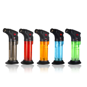 Plastic jet lighter for cigar torch lighter for barbecue single jet flame butane multicolor wholesale cheap