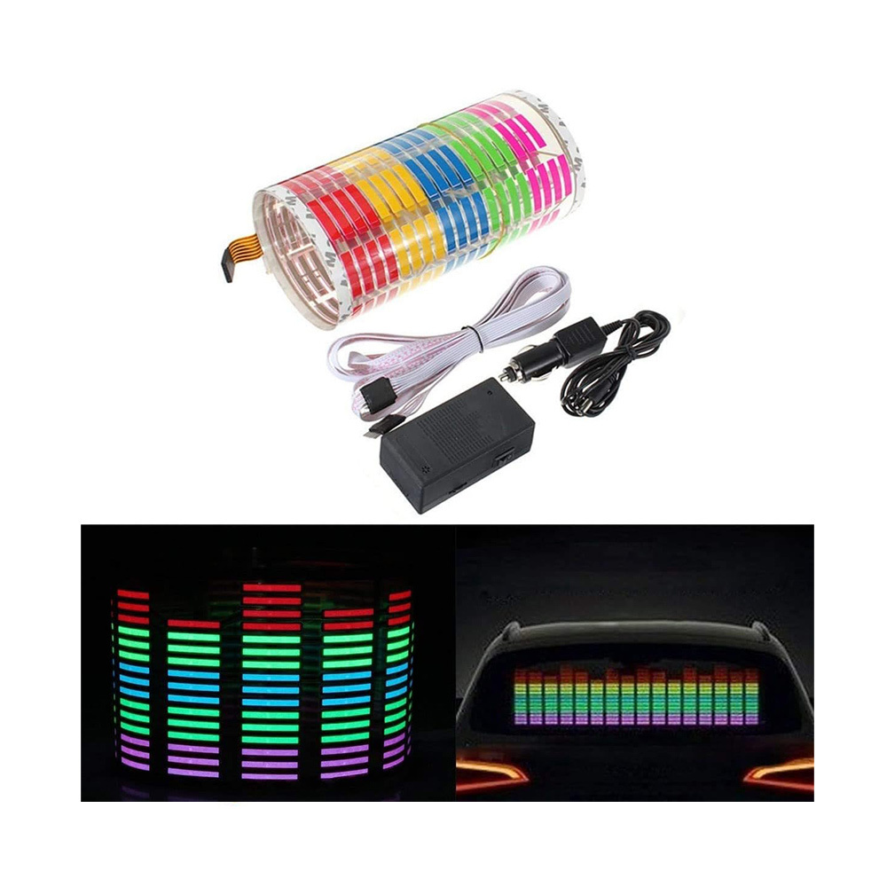 Sound Music Beat Activated Car Sticker Equalizer Rhythm LED Flash Light Sticker Audio Voice Rhythm Lamp With DC12V Inverter