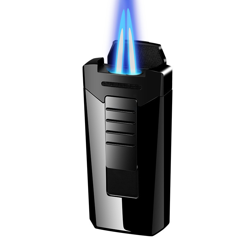 Hot Sale Torch lighter double jet blue flame windproof gas refillable cigar lighters jet flame