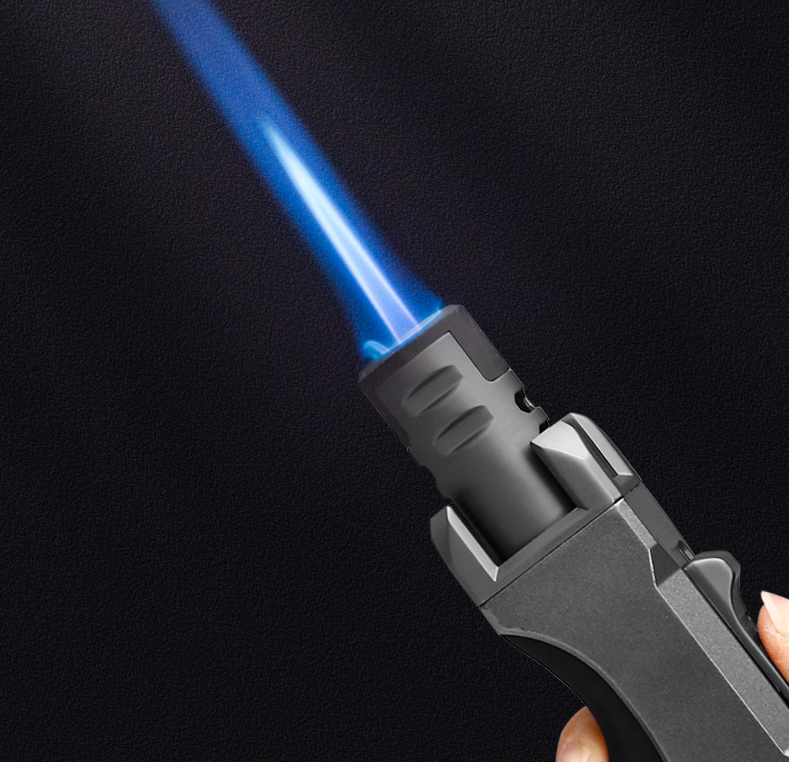 Creative Turbo Jet blue Flame Butane Gas Refillable Torch Lighter manufacture for Kitchen with strong flame Lighter