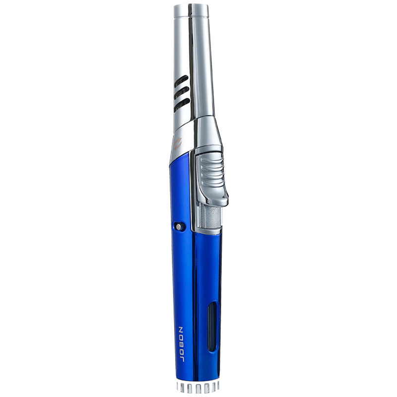 2023 Amazon Hot Sell Portable Pen Stick Refillable Butane Gas Lighter BBQ Outdoor Baking blue flame Jet Torch lighters Customize