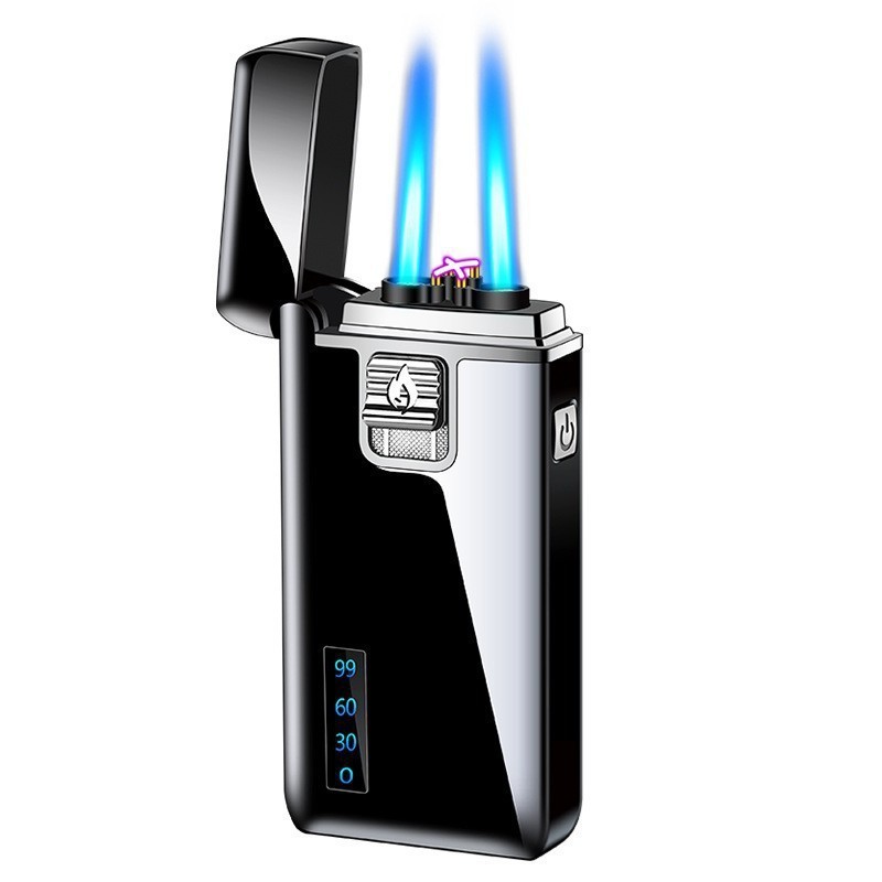 Innovative dual-purpose electric lighter torch electric arc straight-through lighter high-power custom logo cigar lighter