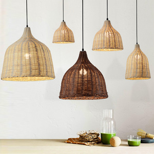 Nordic Designer Hanging Ceiling Lighting Rattan Chandelier Modern Wicker Pendant Light For Restaurant