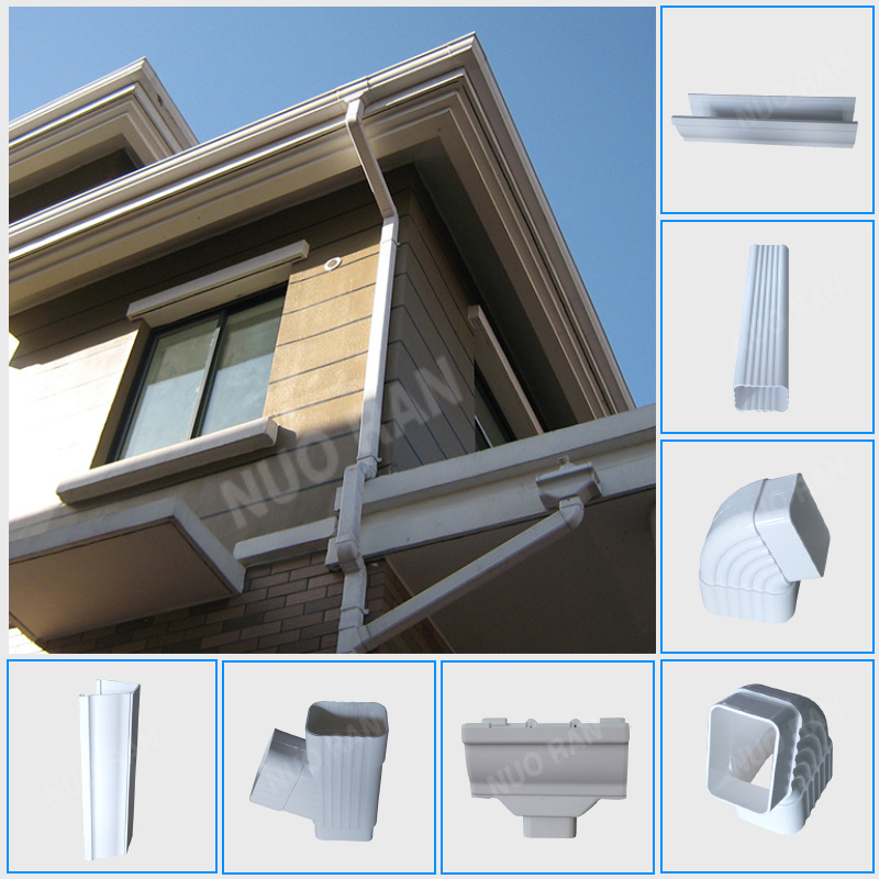 Cheap PVC Rain Water Gutter System Price clip hanger and connector