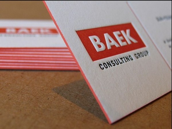 colour edge business cards with letterpress printing