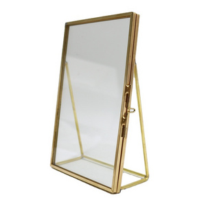 4"/5"/6"/7"/8"/A4 Gold Brass picture frame Mid Century modern frames hold Glass photo picture frame