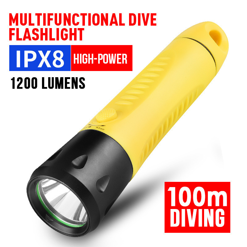 1200 Lumens IPX8 100m Diving Multifunctional LED Diving Flashlight