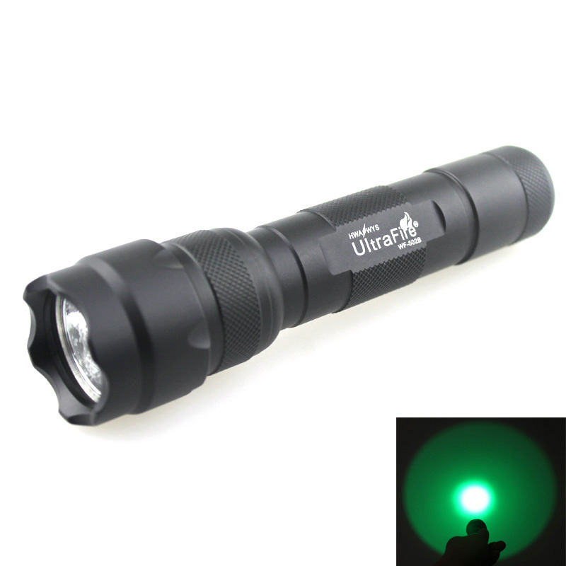 Signal Flashlight WF502B 3W 1xCREE XR-E Q5 Green Light 520nm 535nm LED Flashlight