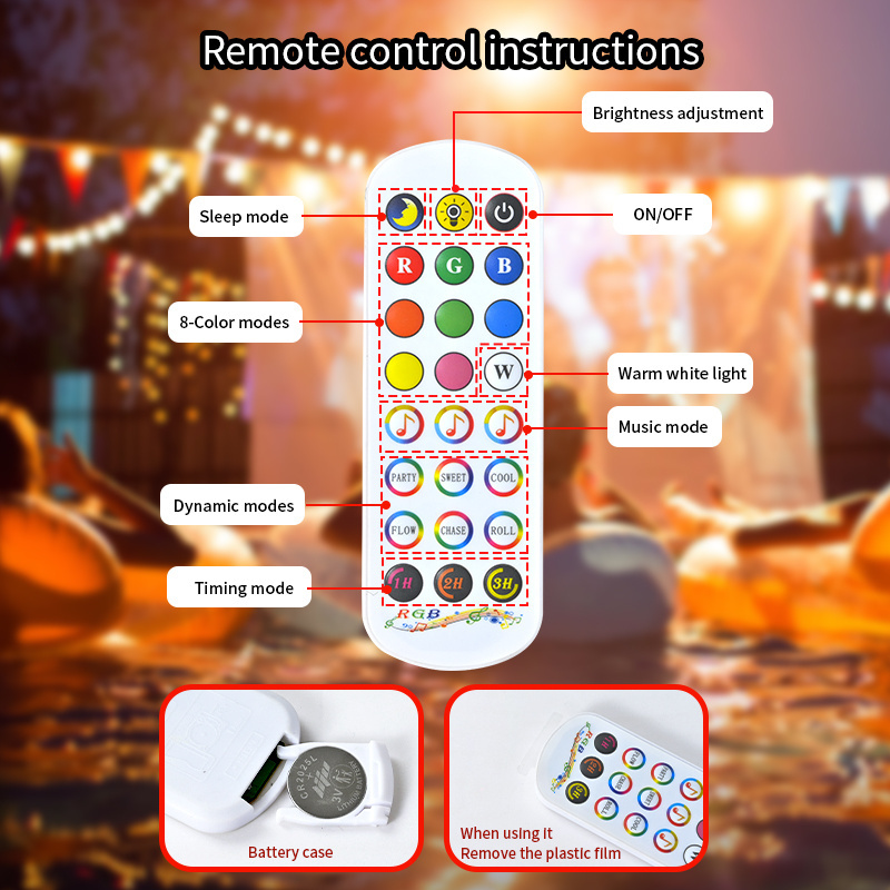 RGBW LED patio string light for outdoor waterproof music Sync led lights color changing with bluetooth app and remote controlled