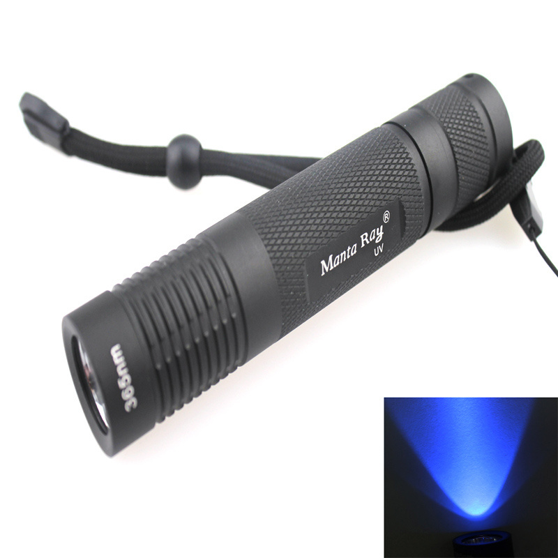 Fluorescence detection Manta Ray 365nm UV LED Flashlight Small Straight Tube UV Flashlight