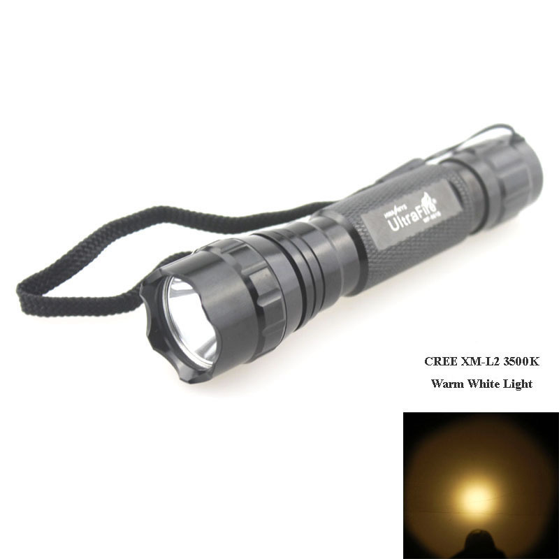 501B XM-L2 3500K Warm White Light SMO OP Climbing Fishing LED Flashlight