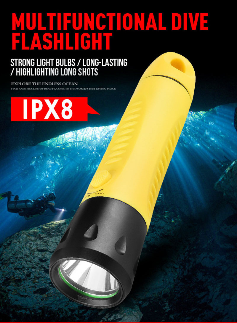 1200 Lumens IPX8 100m Diving Multifunctional LED Diving Flashlight