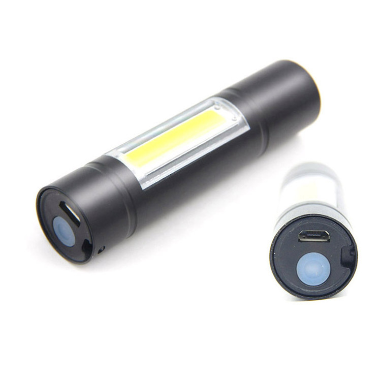 Multi-Function Work Light 1xCREE XPE+COB Mini USB Charging LED Flashlight(Battery Build-in)