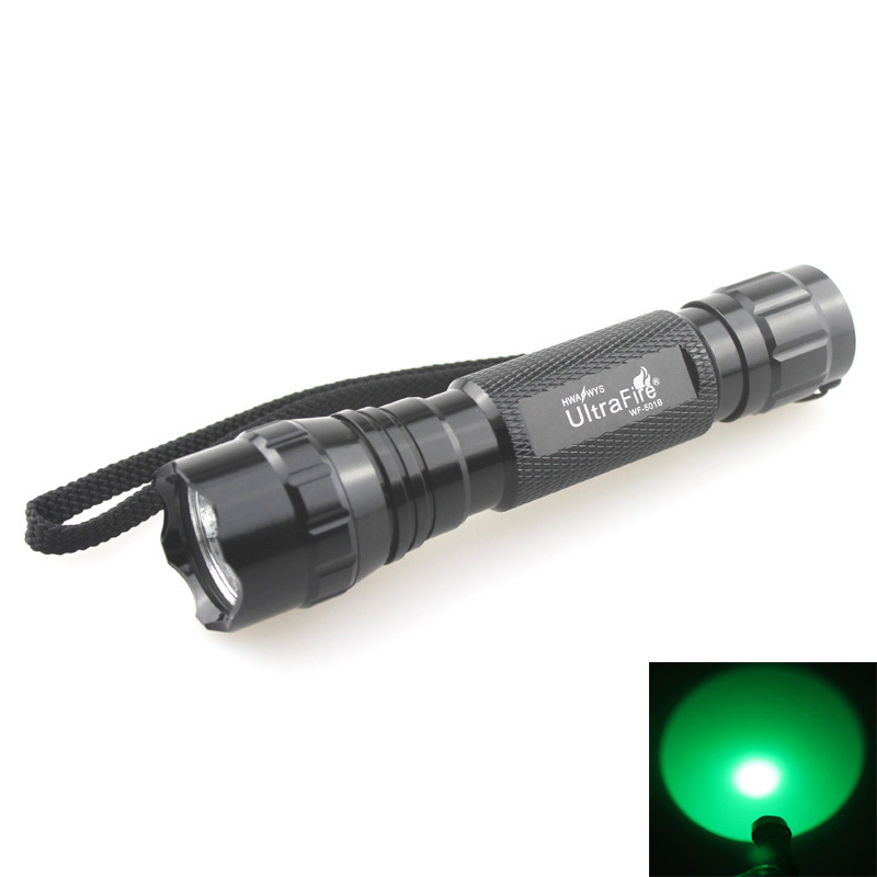 Hunting Flashlight WF-501B 3W 1xCREE XR-E Q5 Green Light 520nm 535nm LED Flashlight