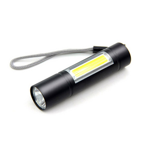 Multi-Function Work Light 1xCREE XPE+COB Mini USB Charging LED Flashlight(Battery Build-in)