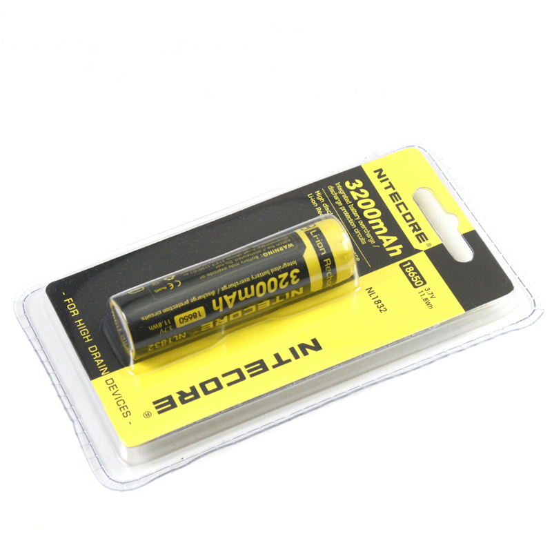 NL1832 18650 3200mAh 3.7V High Performance Li-ion Rechargeable Battery with Protection PCB