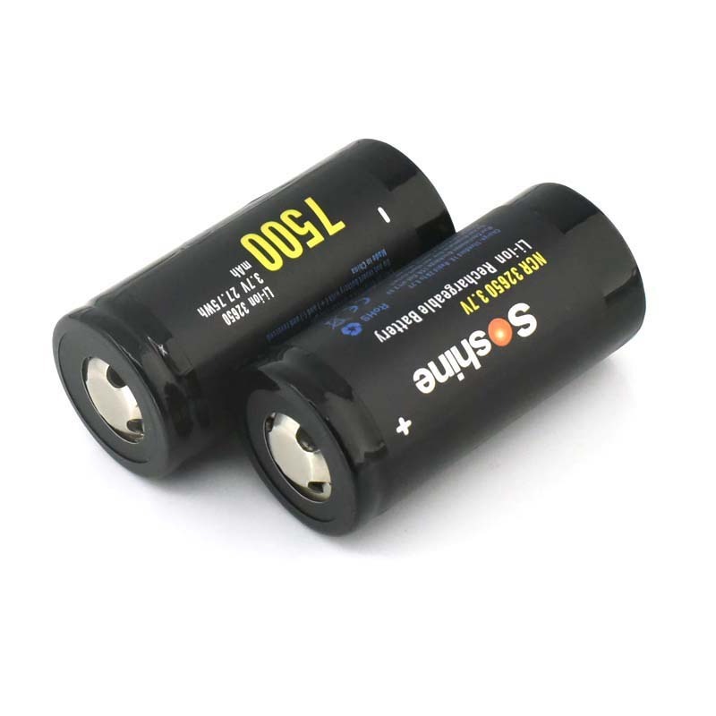 Soshine 32650 3.7V 7500mAh Protected Rechargeable Li-ion Battery