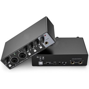 Factory OEM Professional Studio Audio Interface 2 in 2 Out USB Audio Mixer Recording Podcast Recording Sound Card