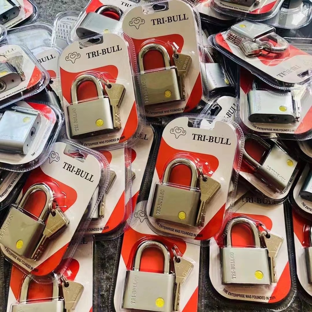 Factory Warehouse Padlock Security High Ready Stocks Iron Round Blade Key Padlock