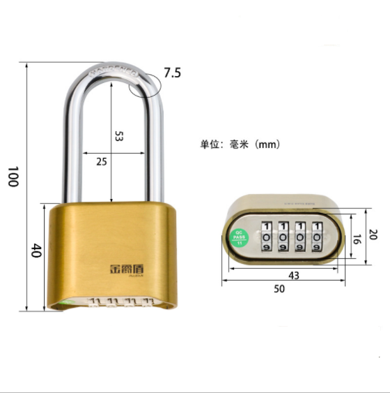 High Security 4 Digital Zinc Alloy And Solid Brass Combination Padlock With Stainless Shackle