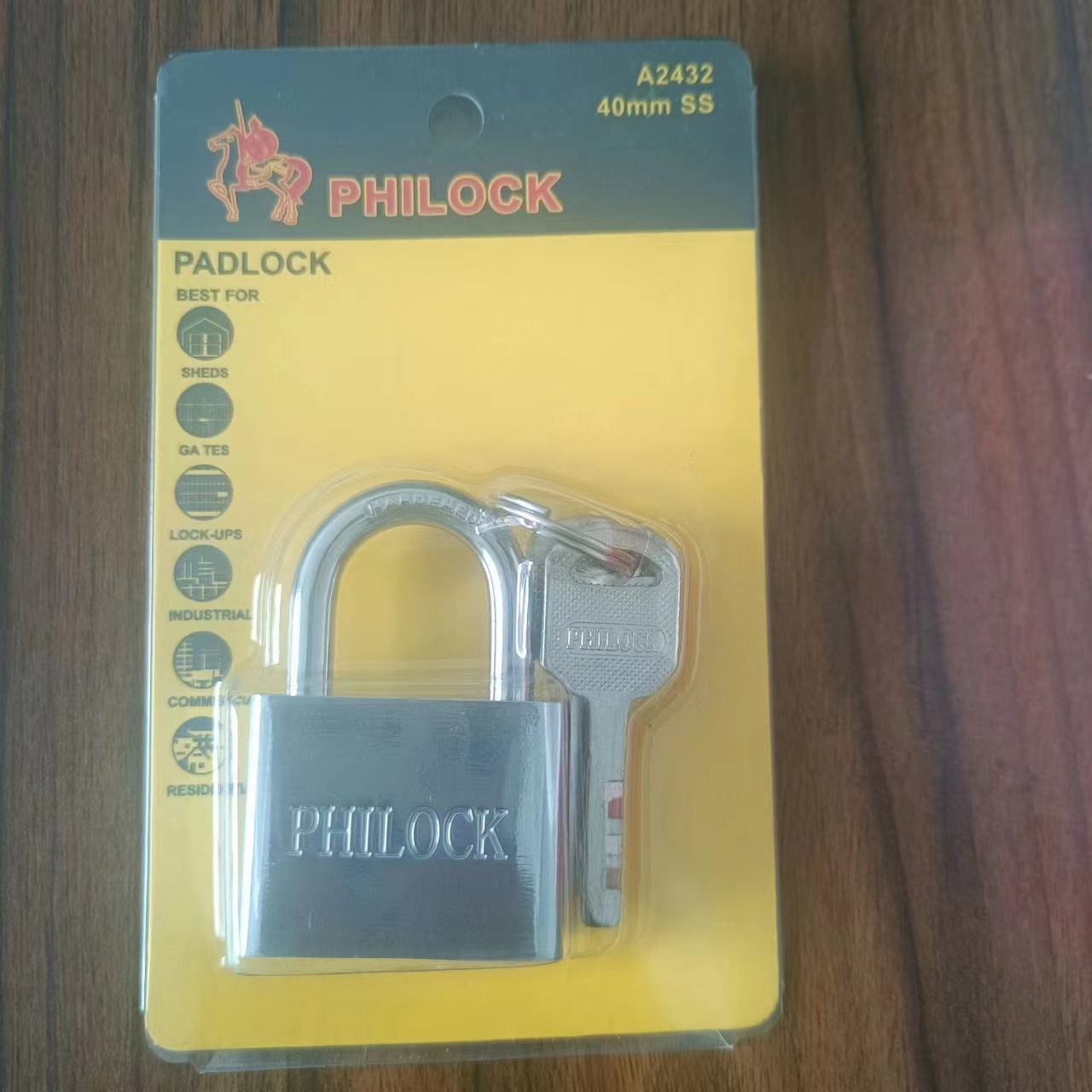 Factory Oem Candado Half Shackle Armored Square Key Waterproof 304 Stainless Steel Iron Padlock