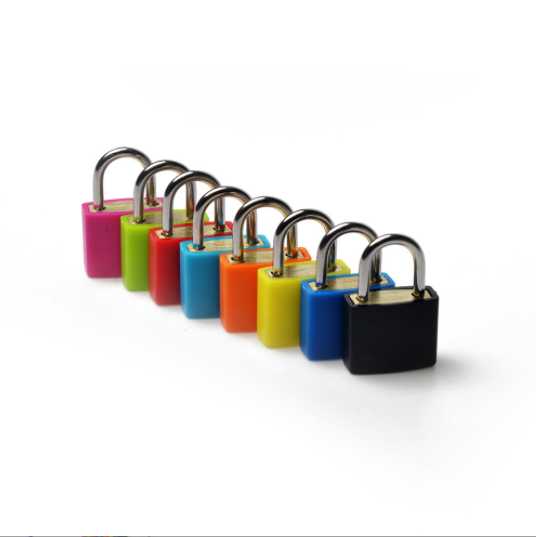 20mm Color Plastic Sheathed Brass Lock Cabinet Case Luggage Case Small Padlock