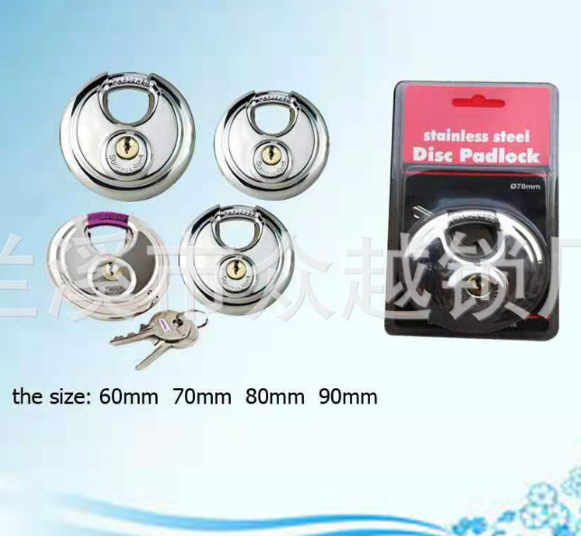 Double Blister 201 304 Stainless Round Shape Heavy Duty Disc Padlock In Stock