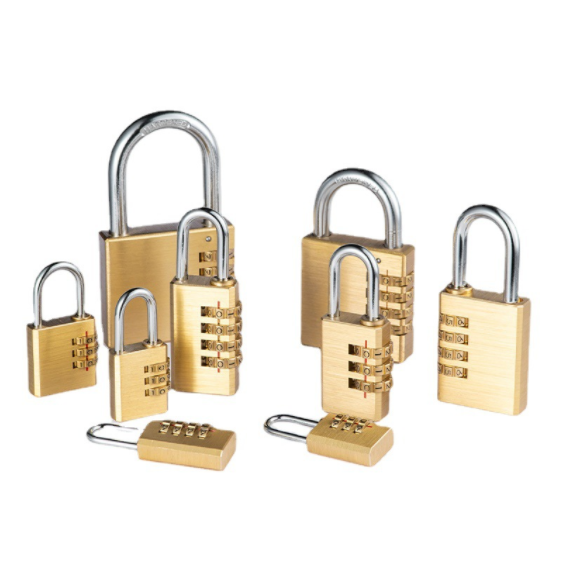 Brass Material Combination Brass Padlock 4 Digits Number Code Key Pad Lock