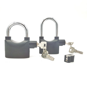 Electroplating Alarm Padlock Black Aluminum Alloy Outdoor Bike Doors And Windows High Decibel U-Type Alarm Padlock