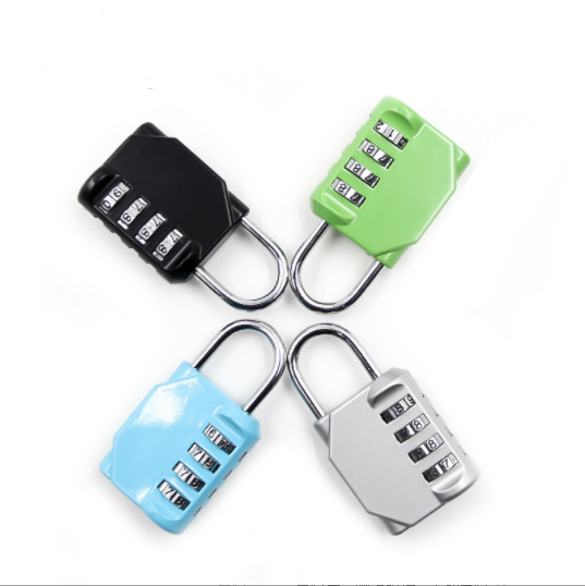 4 Dial Zinc Alloy Combination Suitcase Security Padlock Colorful Password Pad Lock