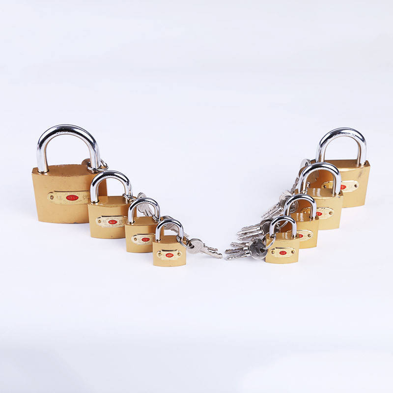 Factory Directly Selling Ready Stock 20 Mm Brass Color Iron Padlock High Security Padlocks