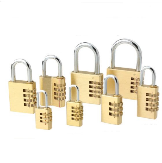 Brass Material Combination Brass Padlock 4 Digits Number Code Key Pad Lock