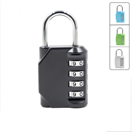 4 Dial Zinc Alloy Combination Suitcase Security Padlock Colorful Password Pad Lock