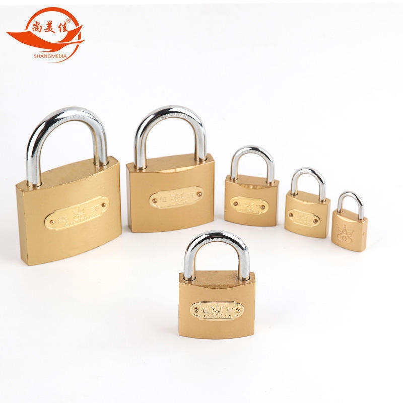 Factory Directly Selling Ready Stock 20 Mm Brass Color Iron Padlock High Security Padlocks