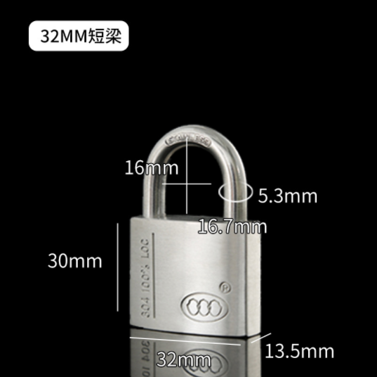 Anti-Rust Anti-Saw Anti Theft Long And Short Hot Sale Best Quality 304 Stainless Padlock