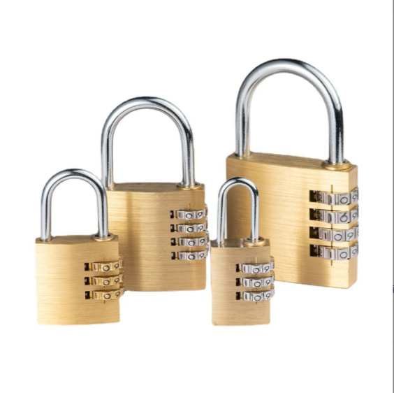 Brass Material Combination Brass Padlock 4 Digits Number Code Key Pad Lock