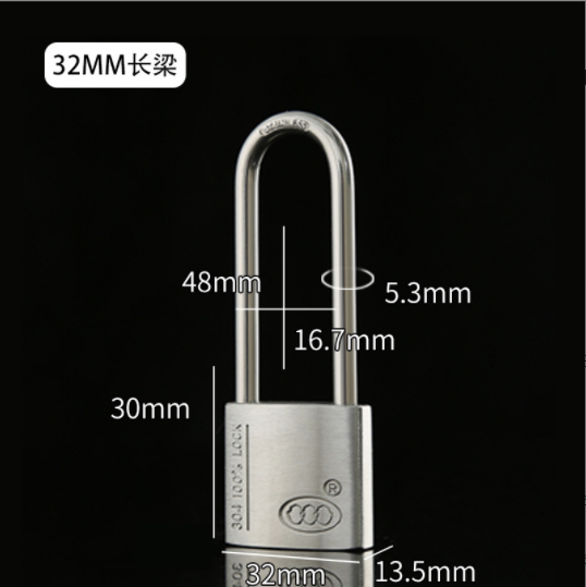 Anti-Rust Anti-Saw Anti Theft Long And Short Hot Sale Best Quality 304 Stainless Padlock